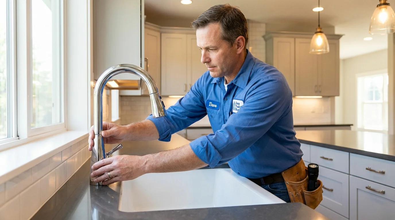 Kitchen faucet installation by Johns Plumbing LLC in Cadott
